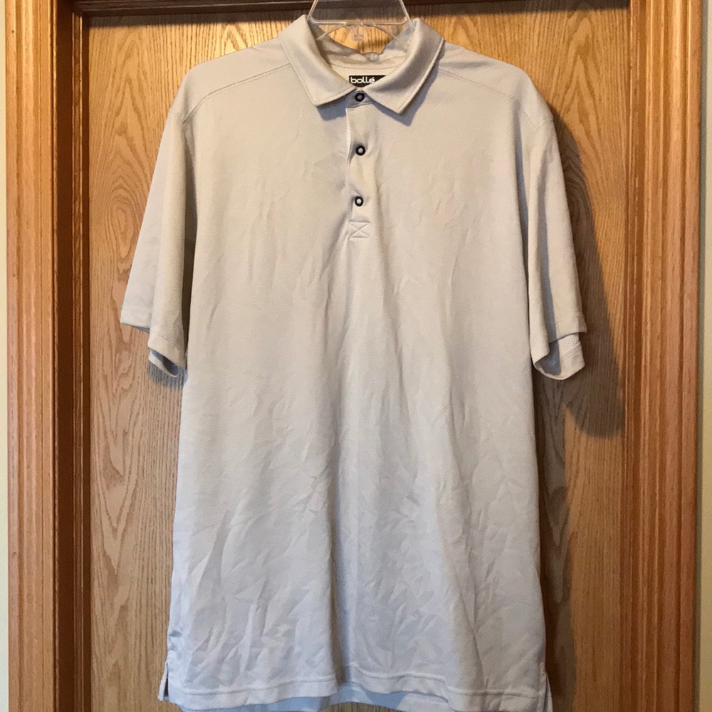 Bolle XL ivory 3 snap tennis golf performance active polo mesh sport shirt EUC